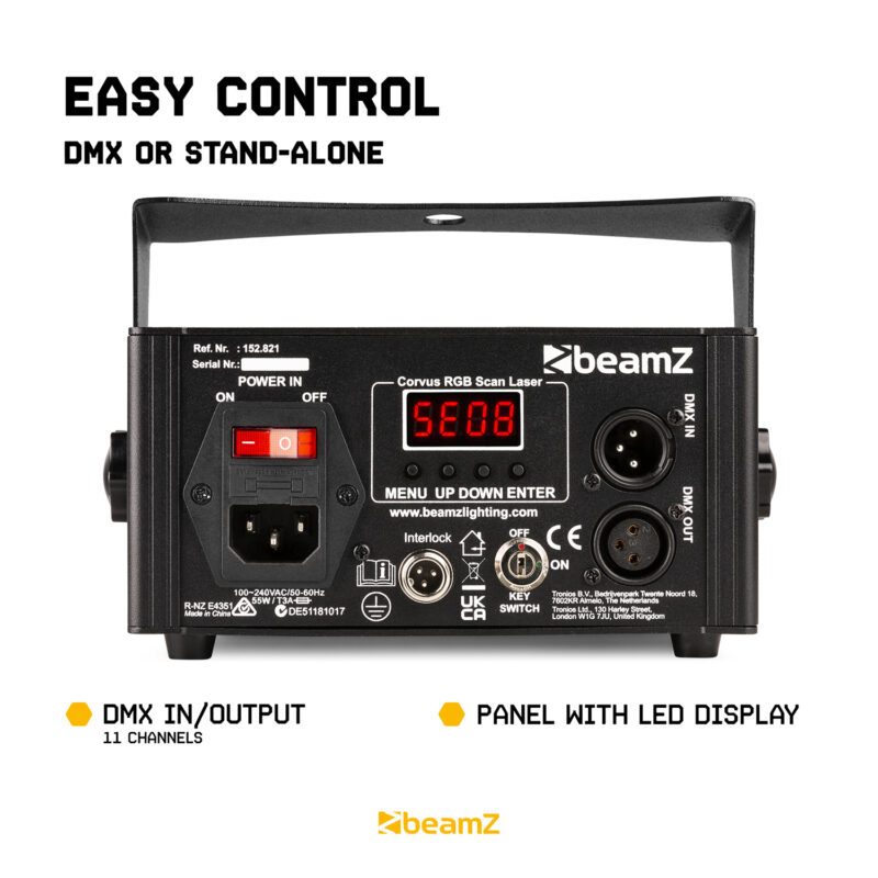 BeamZ Corvus Multicolour Laser Light with Remote