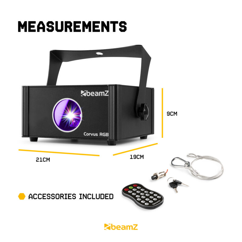 BeamZ Corvus Multicolour Laser Light with Remote