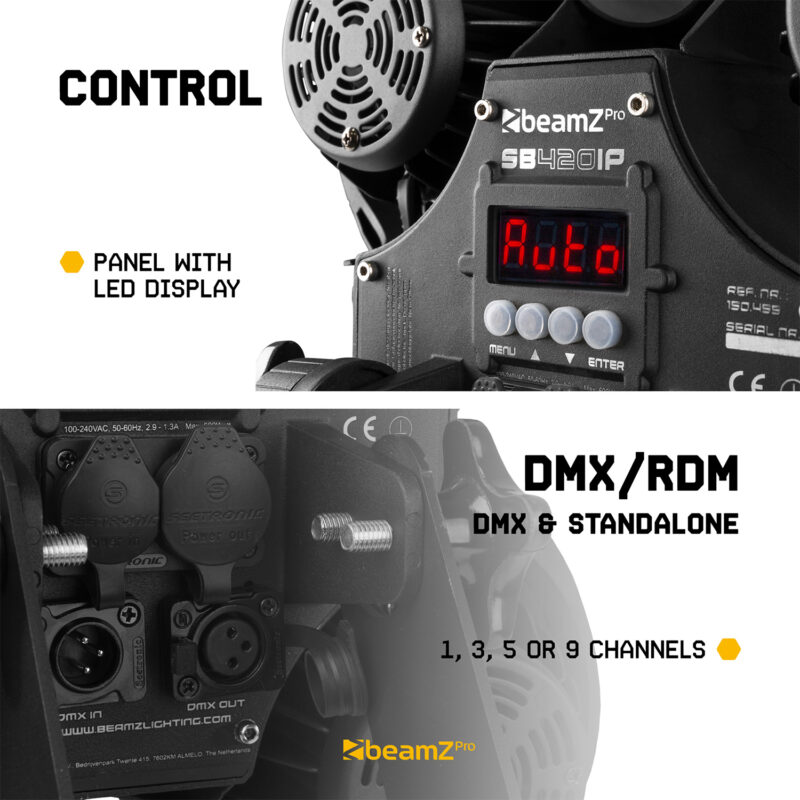 BeamZ SB420IP COB LED Weatherproof Stage Blinder – Warm White