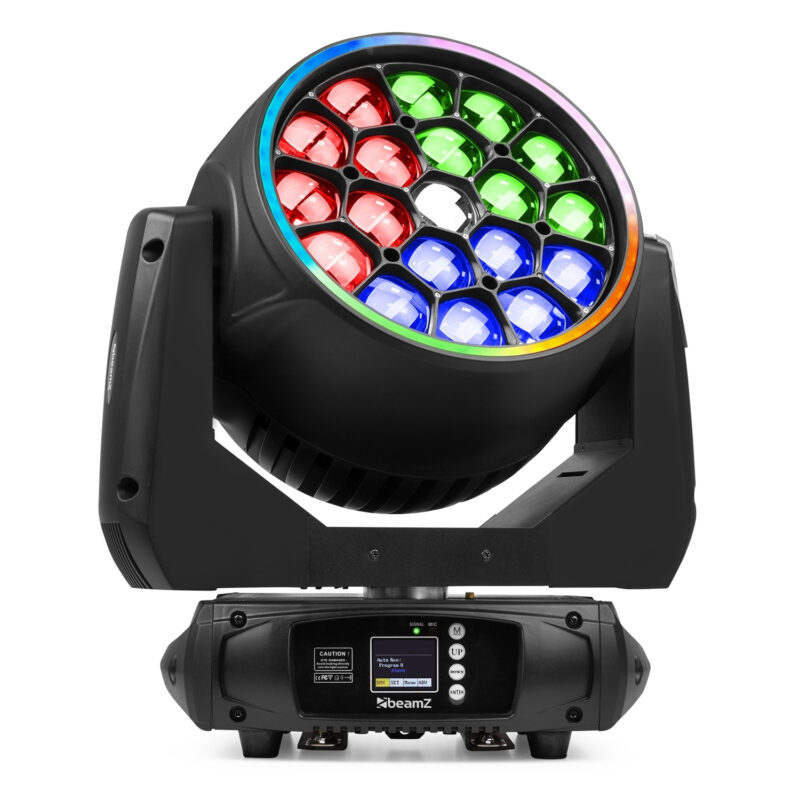 2x BeamZ Pro MHL1940 LED Moving Head Wash Lights with Flight Case
