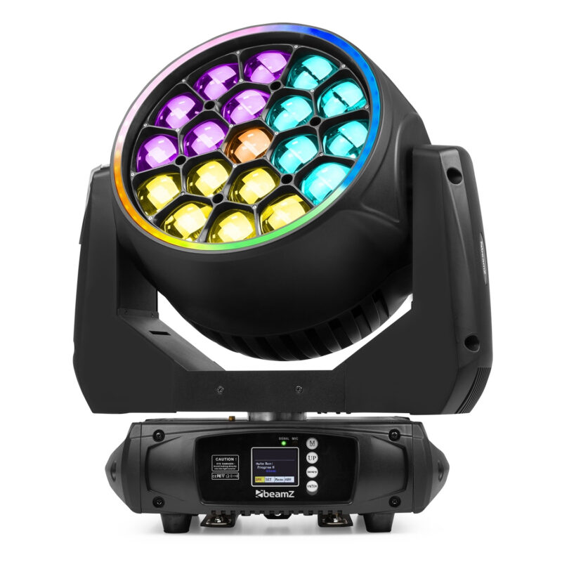 2x BeamZ Pro MHL1940 LED Moving Head Wash Lights with Flight Case