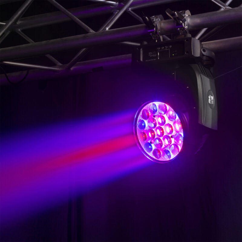 2x BeamZ MHL1912 Moving Head Wash Lights with Flight Case – 19x 12W