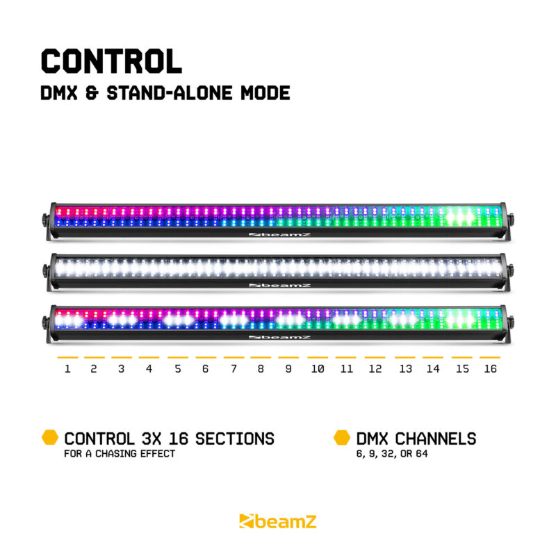BeamZ LCB288 LED Light Bar Batten with Wash & Strobe