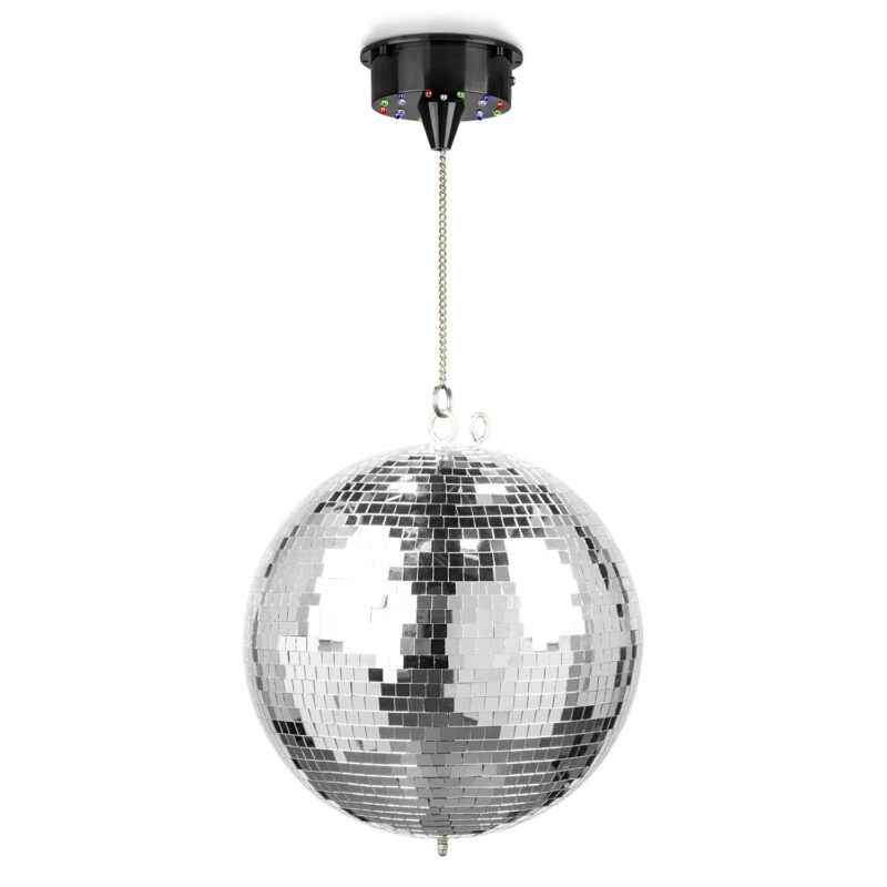 Fuzzix MB30ML Mirror Disco Ball with Battery LED Motor – 30cm