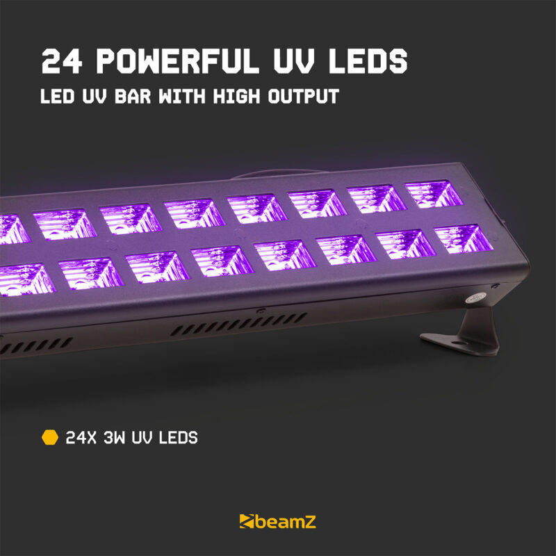 BeamZ BUV2123 LED UV Blacklight Bar – 24x3W LEDs