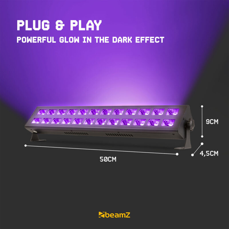 BeamZ BUV2123 LED UV Blacklight Bar – 24x3W LEDs