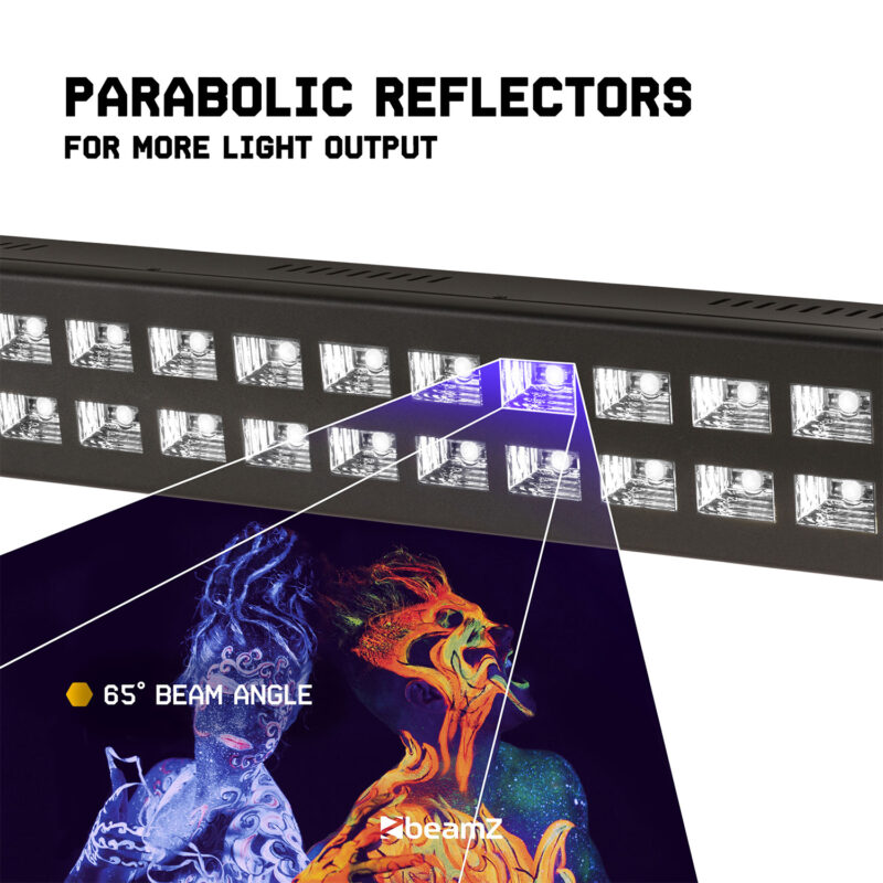 BeamZ BUV2123 LED UV Blacklight Bar – 24x3W LEDs