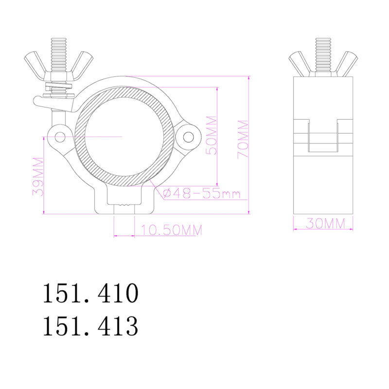 BeamZ BC50-100 Half Coupler Slimline 100kg Aluminium