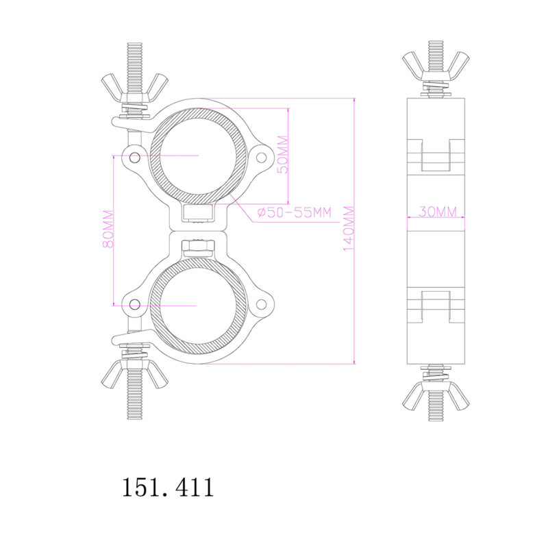 BeamZ BC50-100D Swivel Coupler Slimline 100kg Aluminium