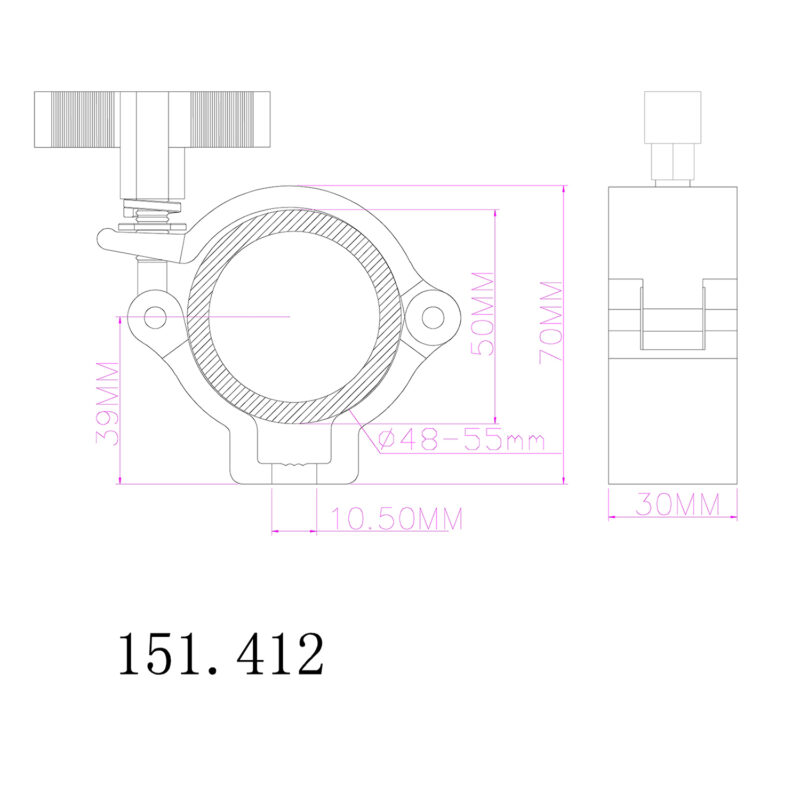 BeamZ BC50-100N Half Coupler Slimline 100kg Aluminium