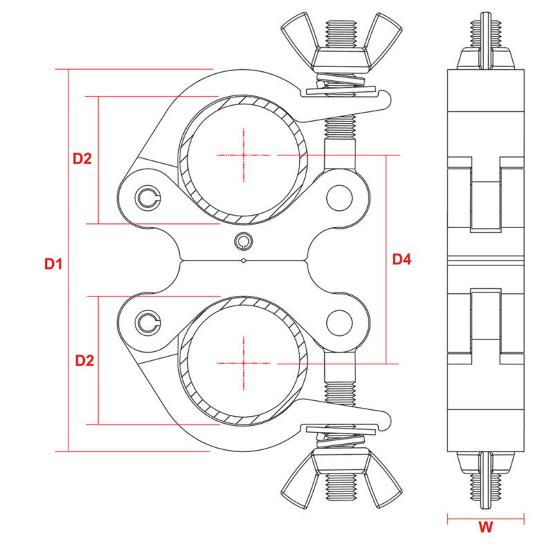 BeamZ BC50-200D Swivel Coupler Slimline 200kg Aluminium