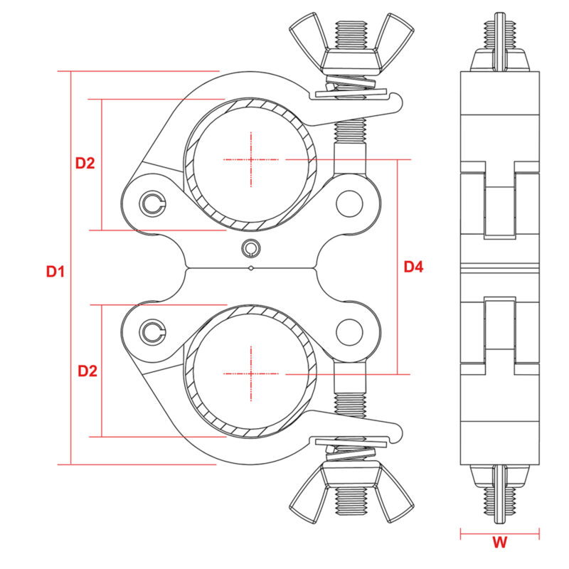 BeamZ BC50B-200D Swivel Coupler Slimline 200kg Black
