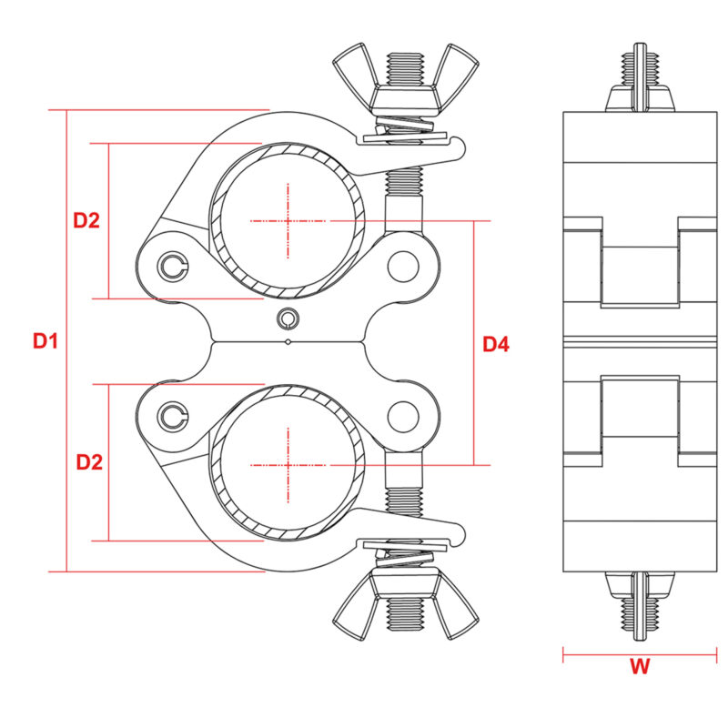 BeamZ BC50-500D Swivel Coupler 500kg Aluminium