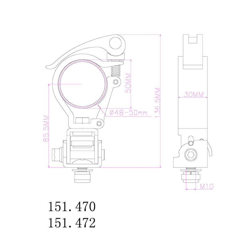 BeamZ BC50B-50F Foldable Quick Release Lighting Clamp – 100kg