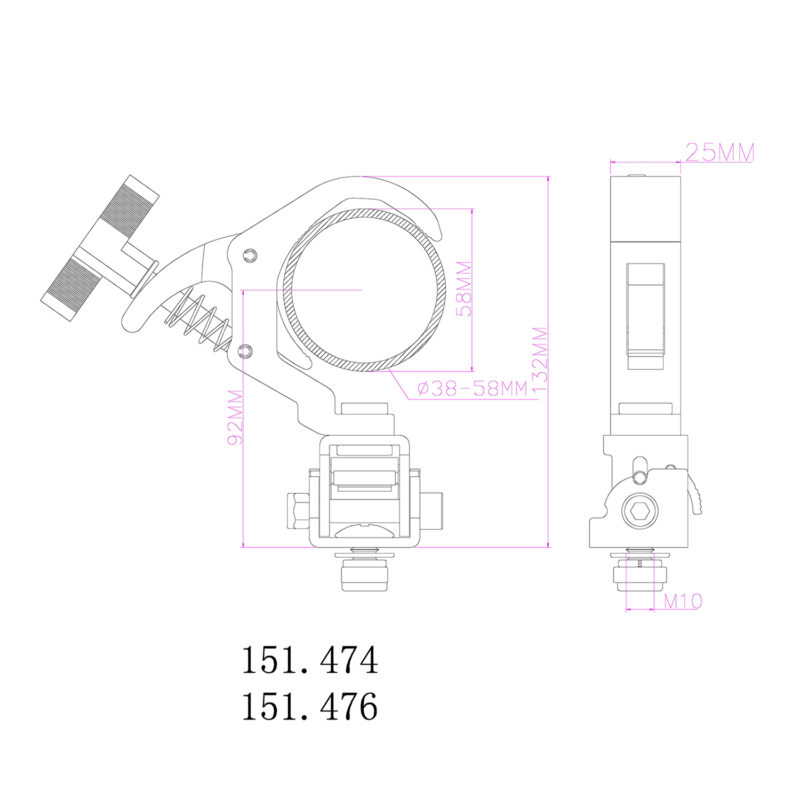 BeamZ BC50B-150F Foldable Quick Trigger Lighting Clamp – 80kg