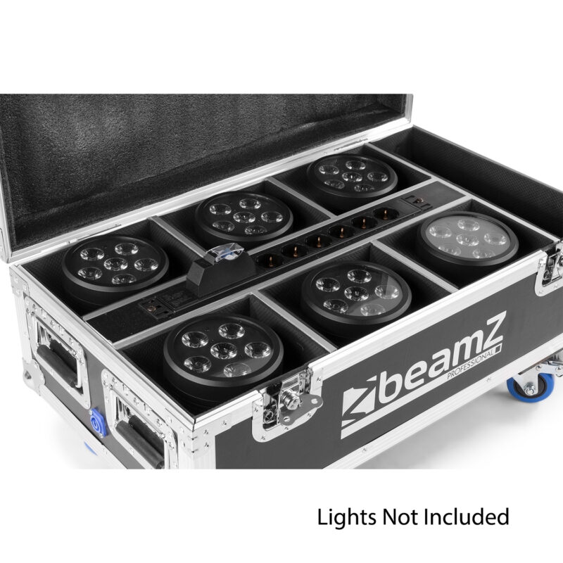 BeamZ FCC66 Uplighter Charging Flight Case for 6x BBP66