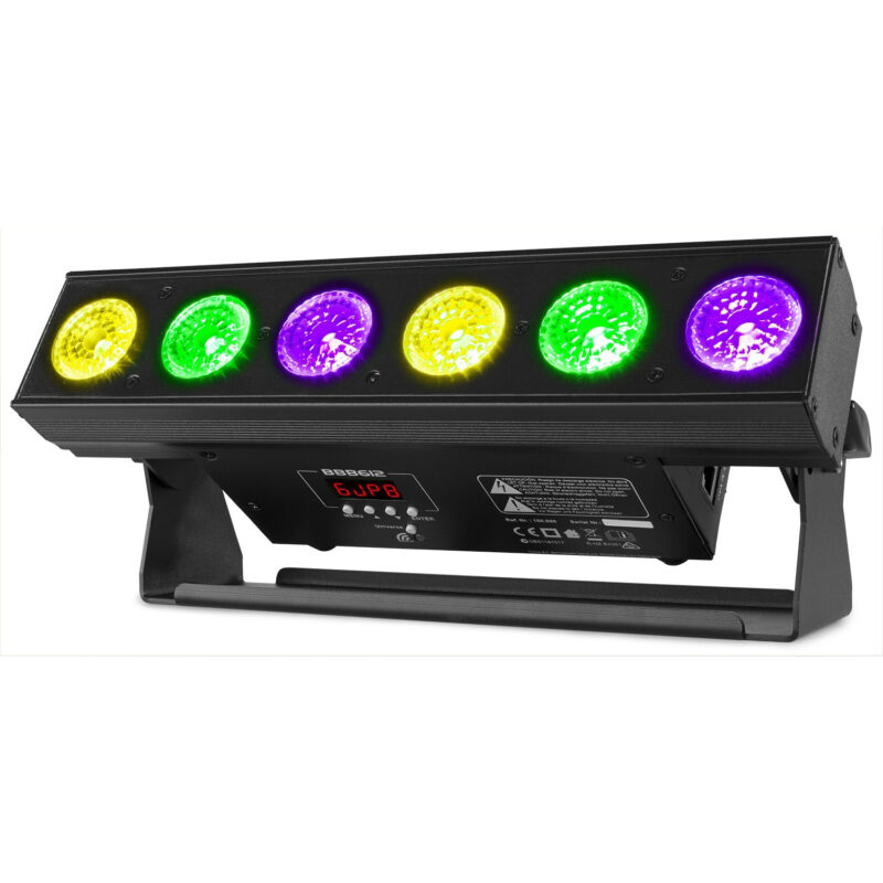 6x BeamZ BBB612 Battery LED Light Bar with Charger Flight Case