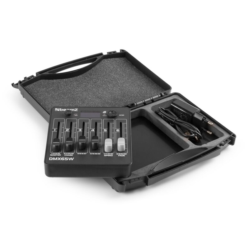 8x BeamZ BBP54 Wireless Uplighters, DMX Controller & Charger Case