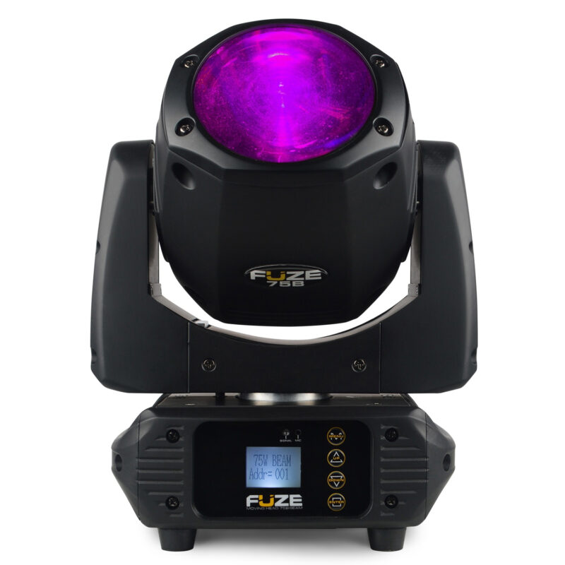 4x BeamZ Fuze75B LED Moving Head Beam Lights with Flightcase