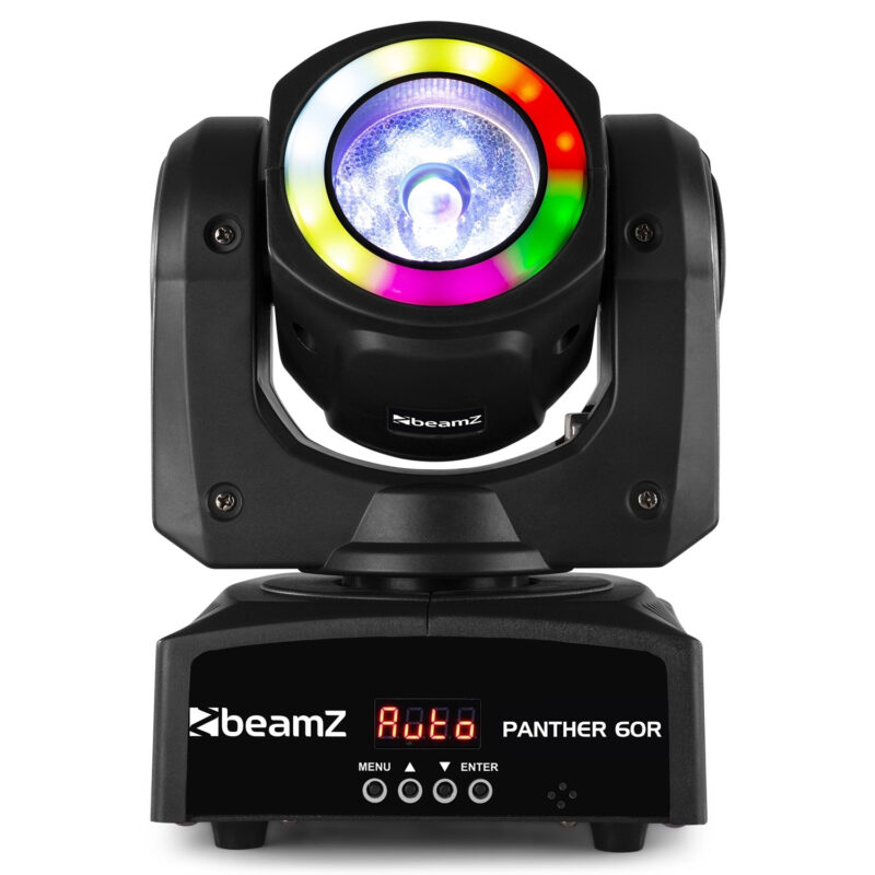 BeamZ Panther 60R Moving Head Beam with LED Light Ring – 60W