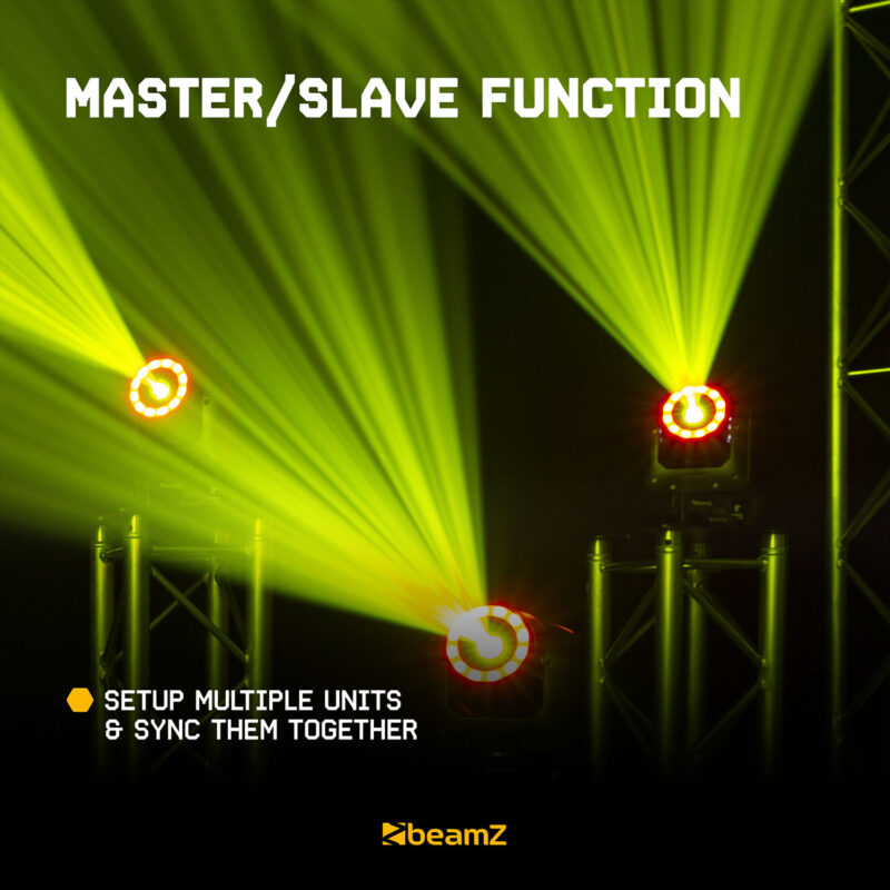 BeamZ Cobra 100R Moving Head Spot with LED Ring – 100W