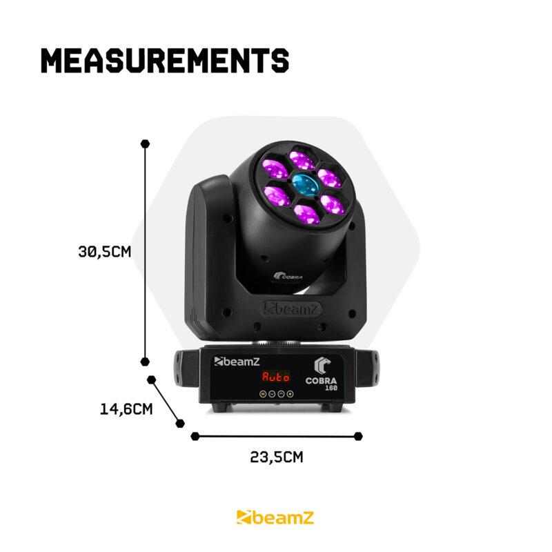 BeamZ Cobra 160 100W Moving Head Spot with 6x 10W B-Eye