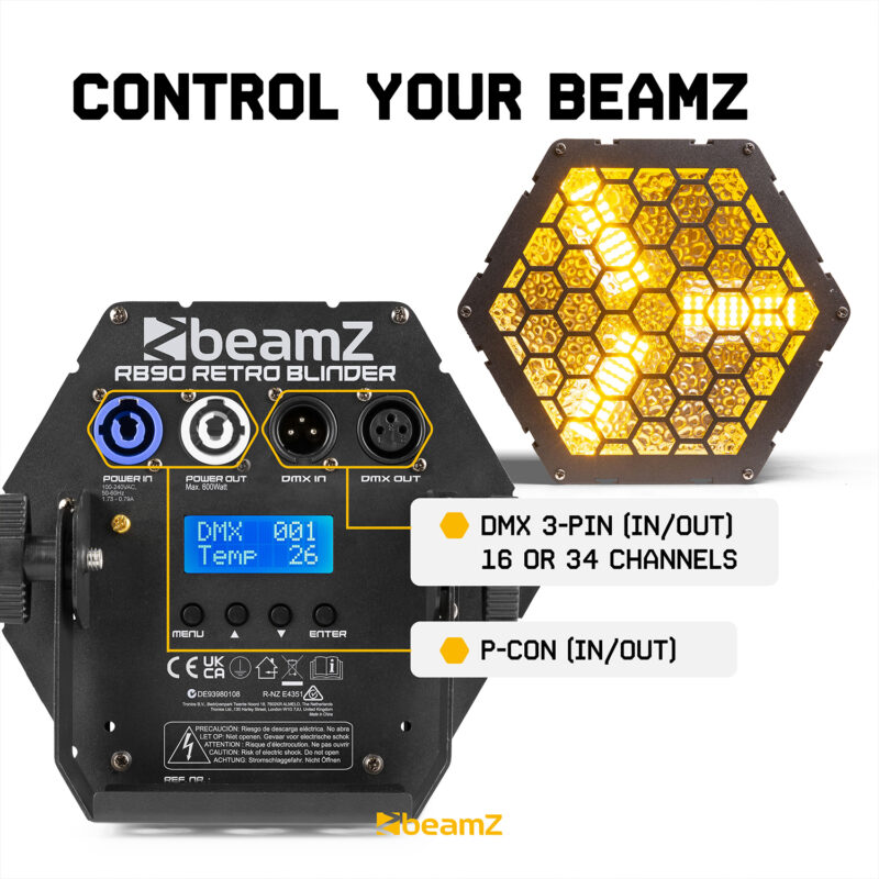 BeamZ RB90 Deco Retro Stage Blinder – 3x 30W RGB+A