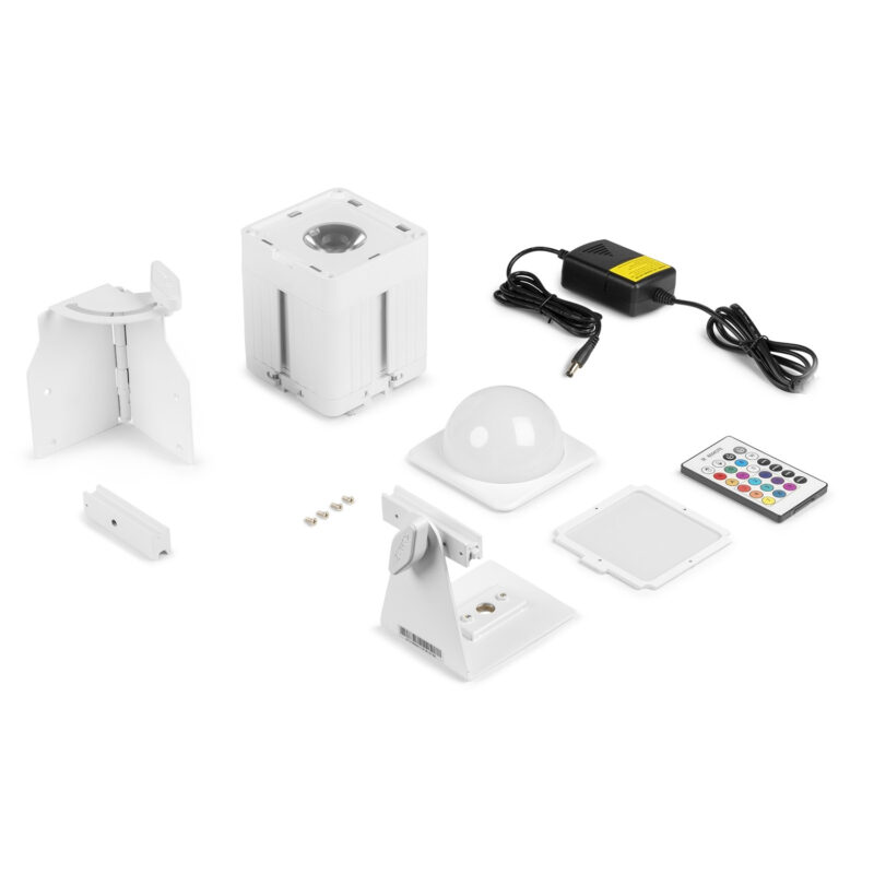 BeamZ KUBE20WH Linkable Outdoor Battery Powered Wireless Uplight, White