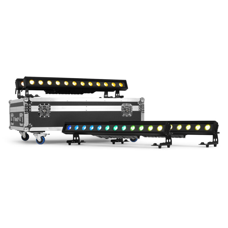 4x BeamZ LCB1215IP Weatherproof LED Light Bars with Flightcase