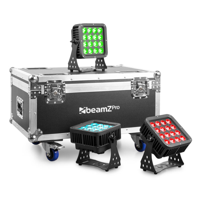 8x BeamZ Star-Color128 LED Architectural Flood Lights with Flight Case