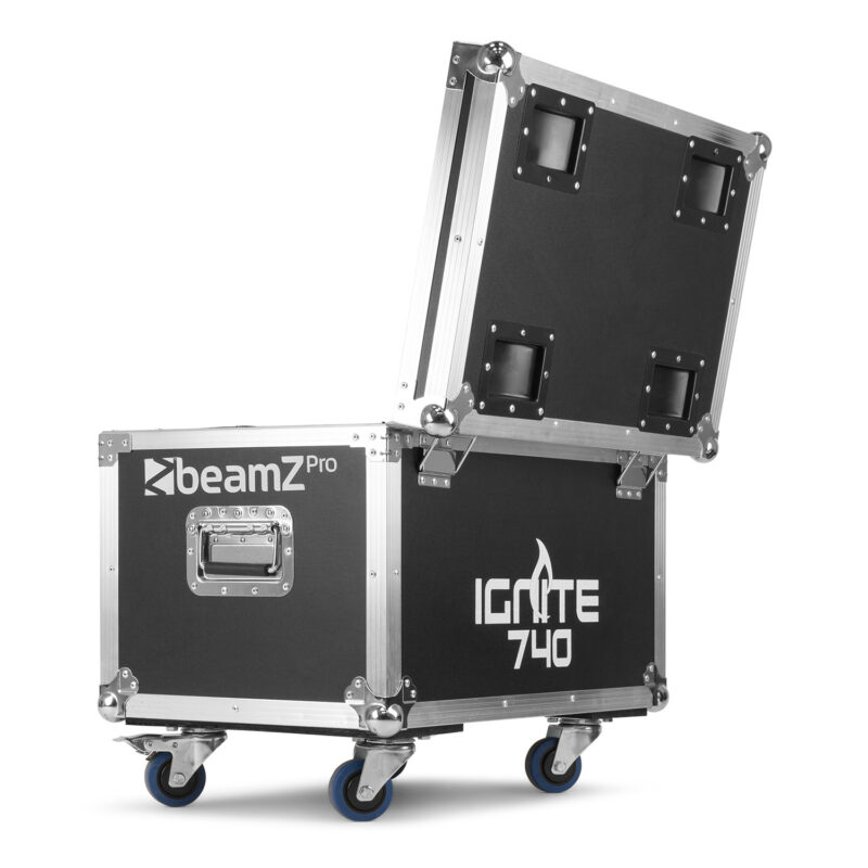 4x BeamZ Pro IGNITE740 Moving Head Wash with Zoom & Flightcase