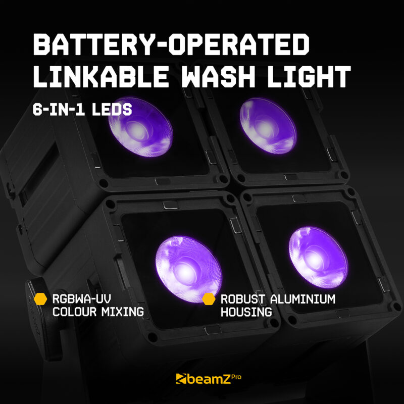 9x BeamZ KUBE20BK Linkable Outdoor Battery Powered Wireless Uplights