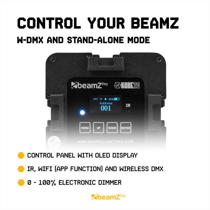 9x BeamZ KUBE20BK Linkable Outdoor Battery Powered Wireless Uplights