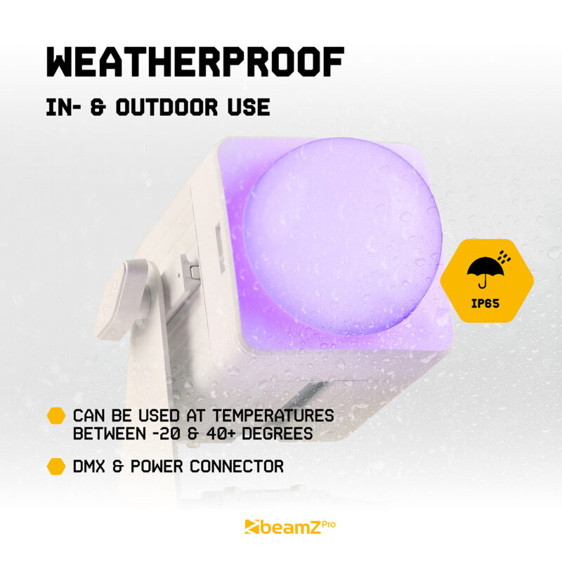 4x BeamZ KUBE20WH Linkable Outdoor Battery Powered Wireless Uplights