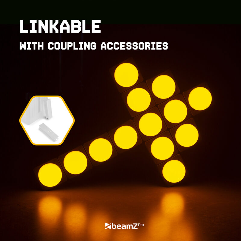 4x BeamZ KUBE20WH Linkable Outdoor Battery Powered Wireless Uplights