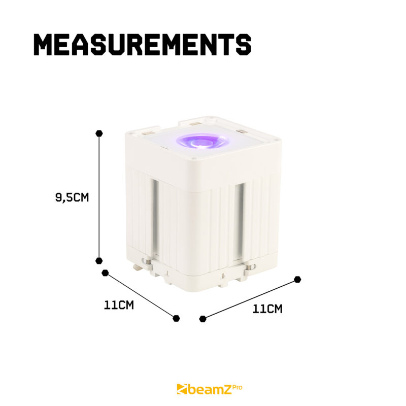 4x BeamZ KUBE20WH Linkable Outdoor Battery Powered Wireless Uplights