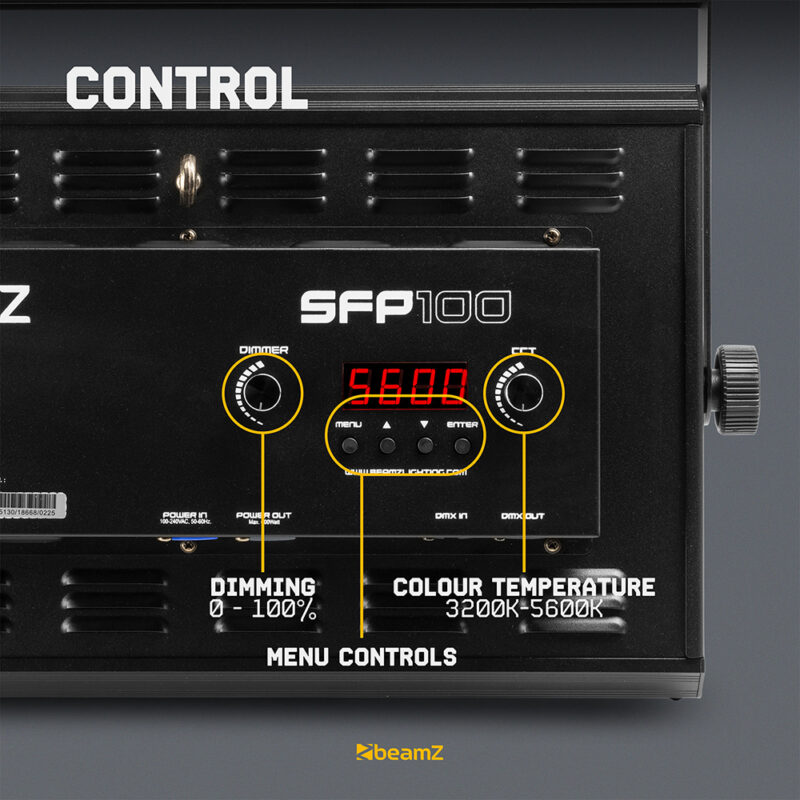 2x BeamZ SFP100 LED Softbox for TV Studio Lighting with Stands