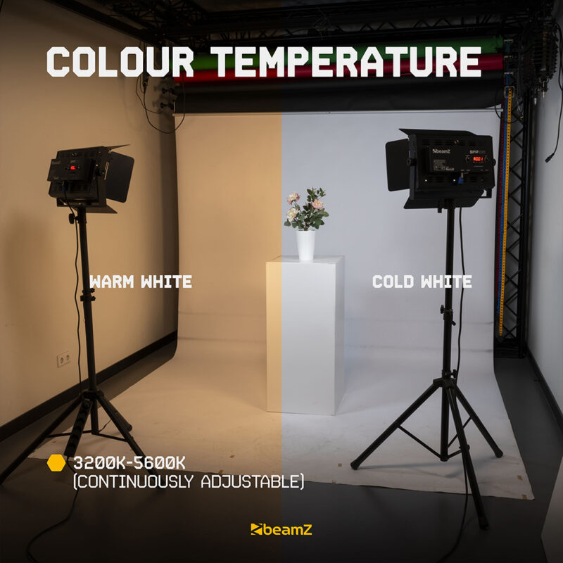 2x BeamZ SFP200 LED Softbox for TV Studio Lighting with Stands