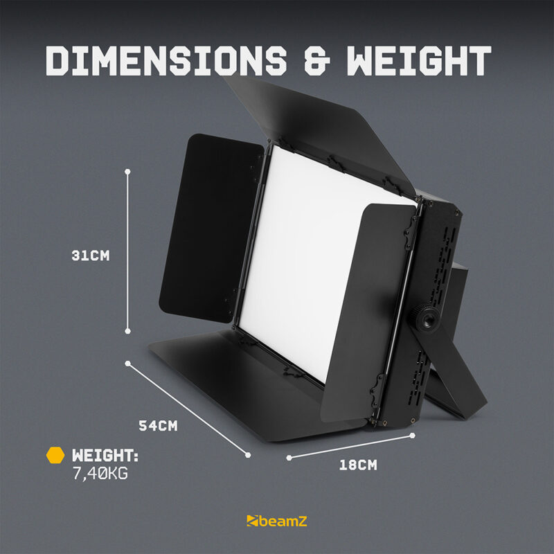 2x BeamZ SFP200 LED Softbox for TV Studio Lighting with Stands