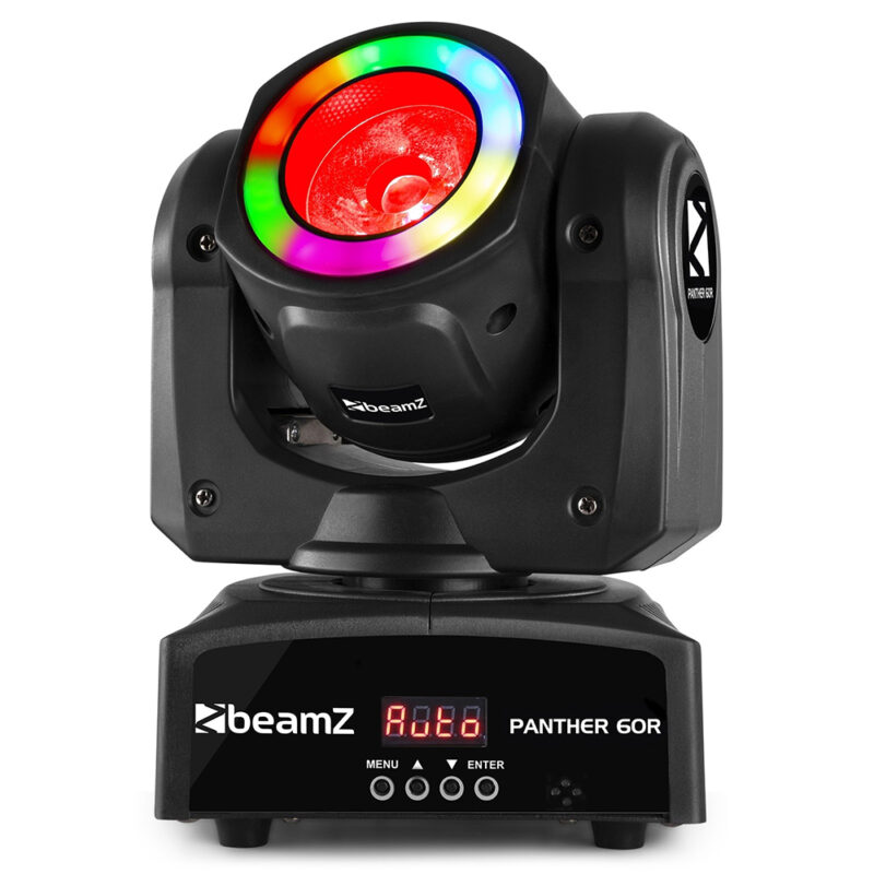 2x BeamZ Panther 60R LED Moving Head Beam Light With LED Light Ring