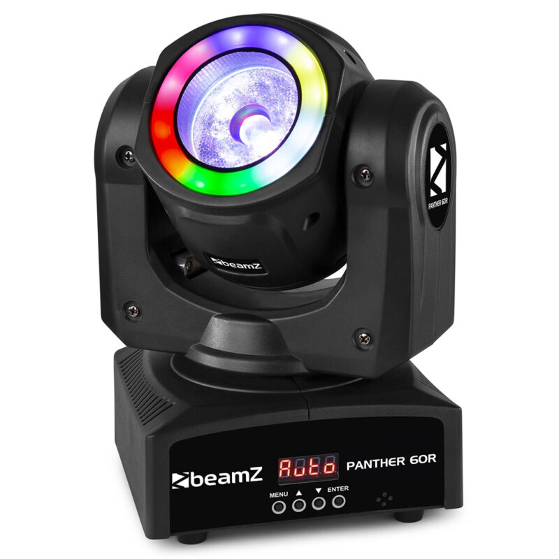 2x BeamZ Panther 60R LED Moving Head Beam Light With LED Light Ring