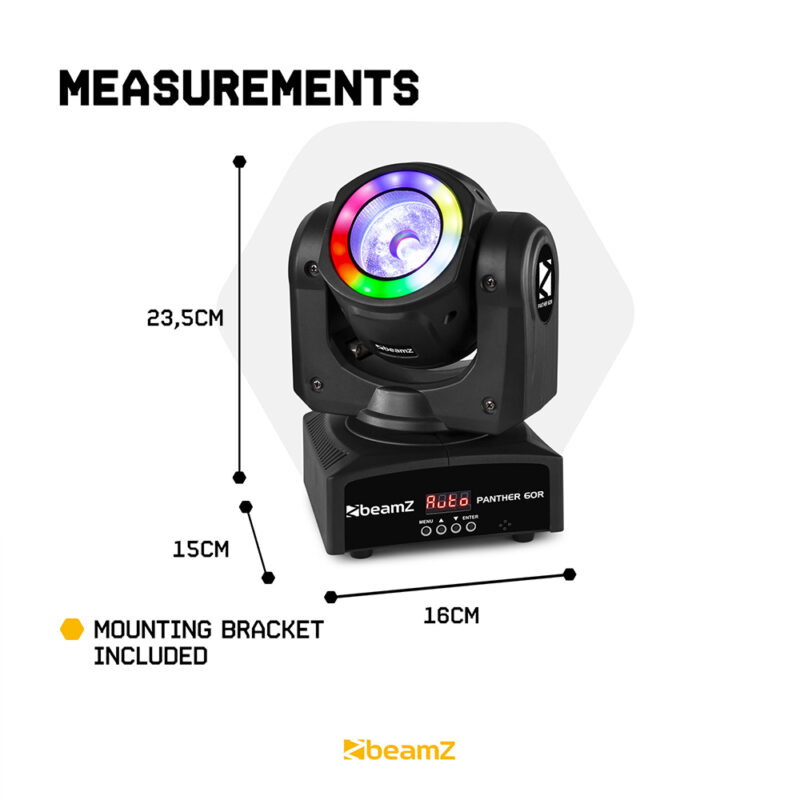 2x BeamZ Panther 60R LED Moving Head Beam Light With LED Light Ring
