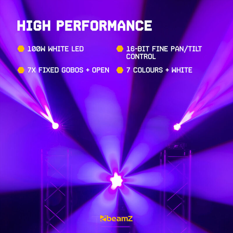 4x BeamZ Cobra 100H Moving Head Beam with Prism & Flightcase
