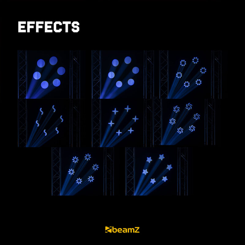 4x BeamZ Cobra 100H Moving Head Beam with Prism & Flightcase