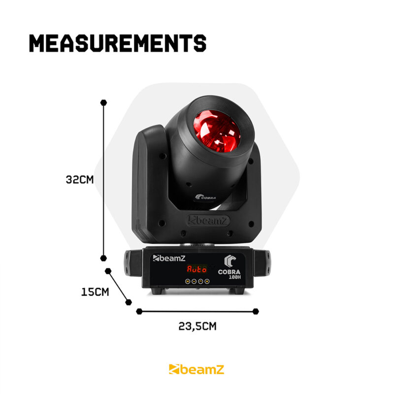 2x BeamZ Cobra 100H Moving Head Light Beam and Prism – 100W