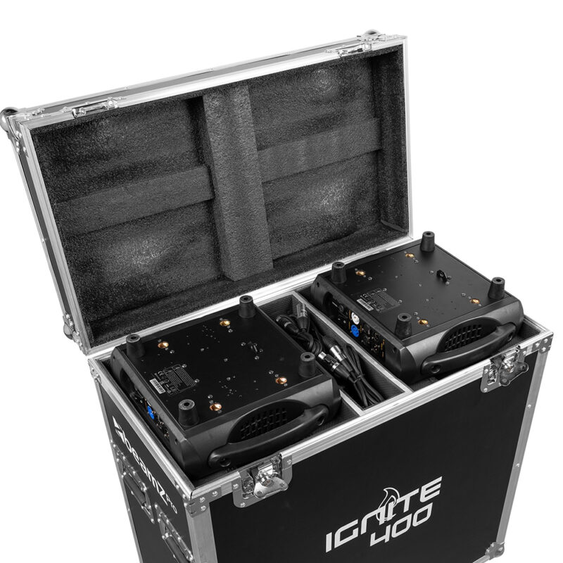 2x BeamZ Pro IGNITE400 LED BSW Professional Moving Head Lights & Case