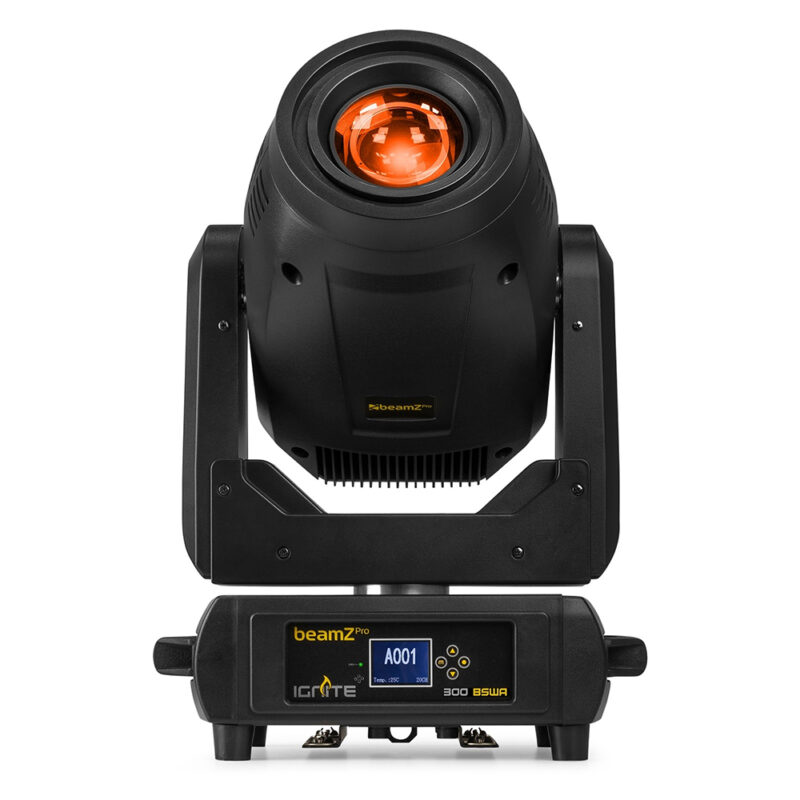 2x BeamZ Pro IGNITE300A Professional Moving Head Lights in Flightcase