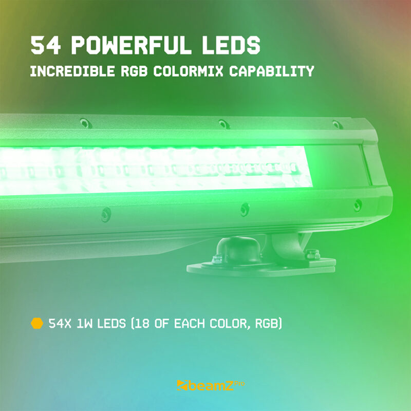 2x BeamZ Pro StarColor54 Weatherproof Lighting Bars – 54x 1W RGB