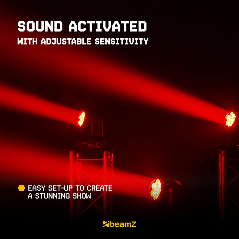 4x BeamZ Cobra 720 Moving Head Wash with Zoom & Flightcase