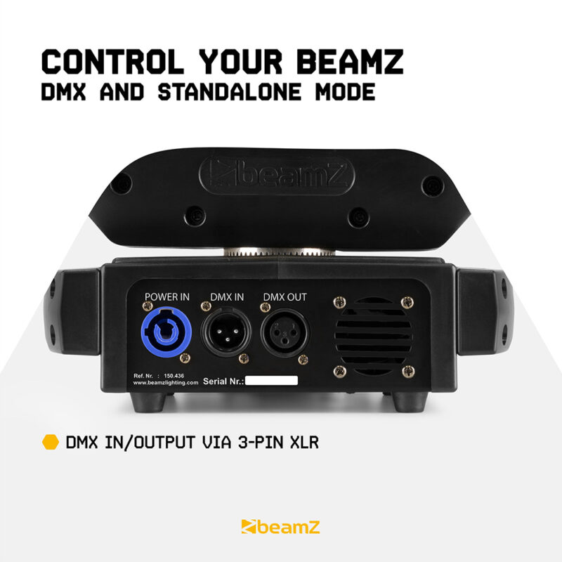 4x BeamZ Cobra 720 Moving Head Wash with Zoom & Flightcase